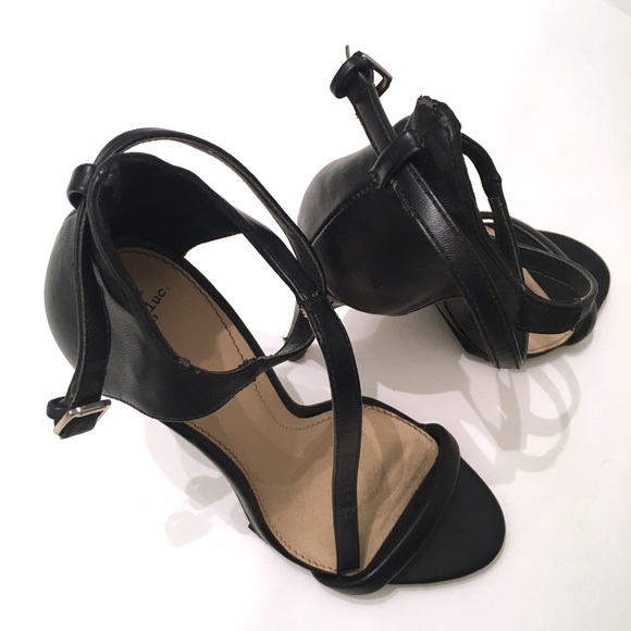 Zara Sandalia Piso Track III Black Heels Size 8 - Picture 6 of 8